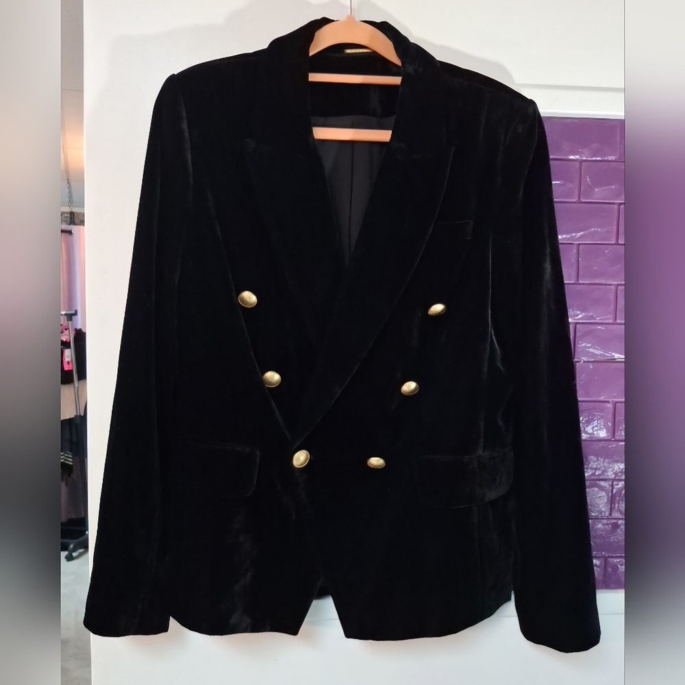 Elie Tahari Veronica Black Velvet blazer/jacket 8